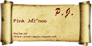 Pink János névjegykártya