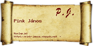 Pink János névjegykártya