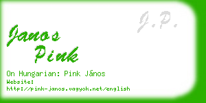janos pink business card