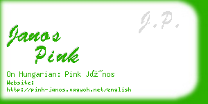 janos pink business card